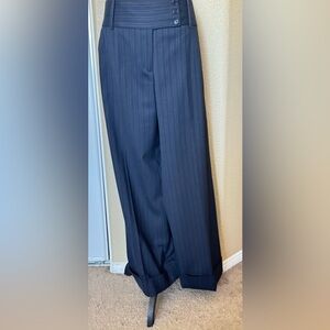 BCBG MAXAZRIA Wide Waistband, Wide Leg Pants Navy
